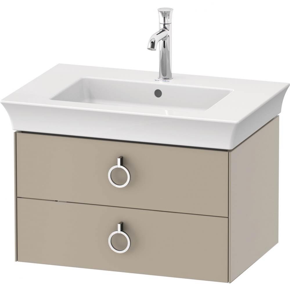 White Tulip Wall-Mounted Vanity Unit Taupe Satin Matte