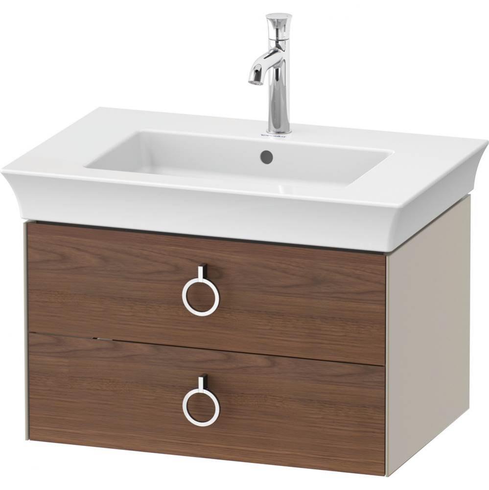 White Tulip Wall-Mounted Vanity Unit American Walnut Solid/Taupe Satin Matte