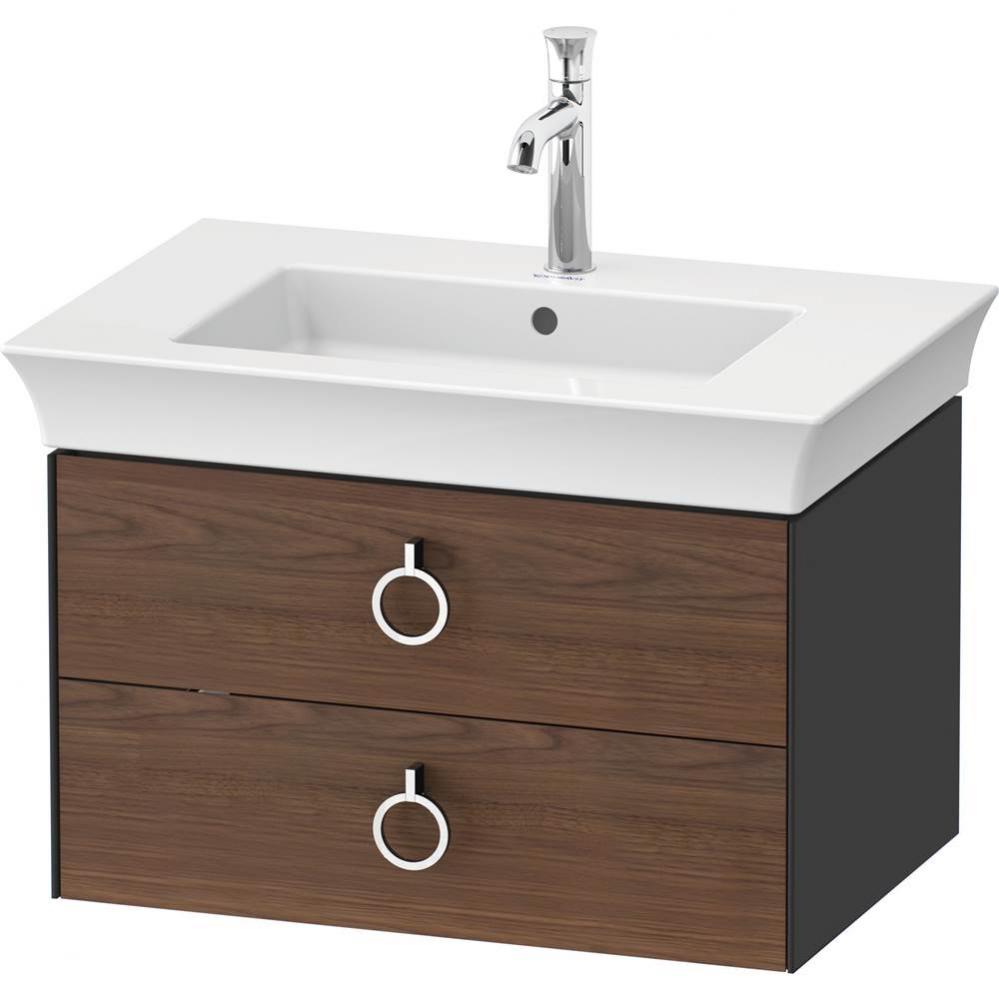 White Tulip Wall-Mounted Vanity Unit American Walnut Solid/Graphite High Gloss