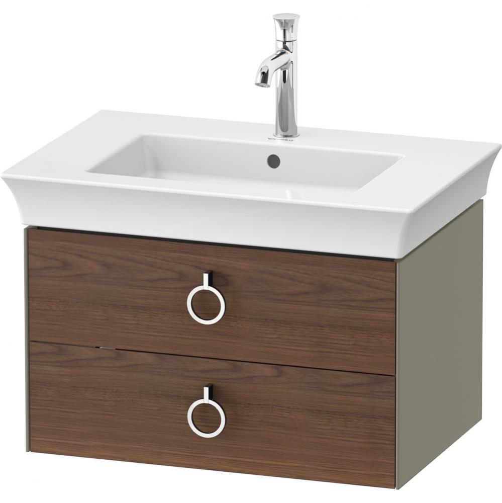 White Tulip Wall-Mounted Vanity Unit American Walnut Solid/Stone Gray High Gloss