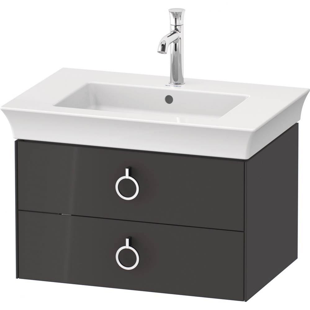 White Tulip Wall-Mounted Vanity Unit Graphite High Gloss