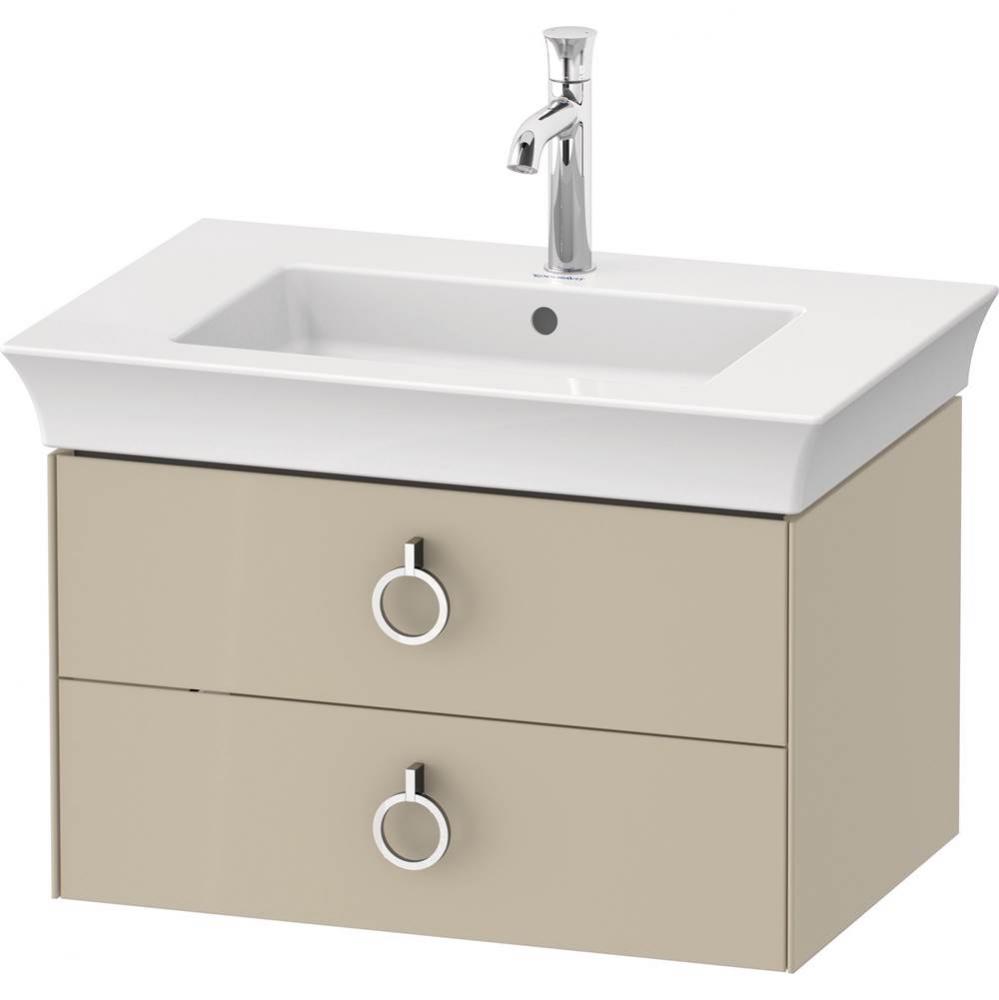 White Tulip Wall-Mounted Vanity Unit Taupe High Gloss