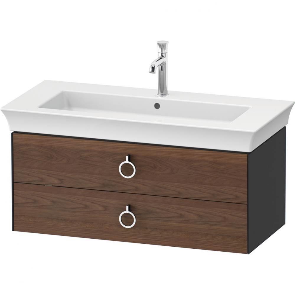 White Tulip Wall-Mounted Vanity Unit American Walnut Solid/Graphite Satin Matte