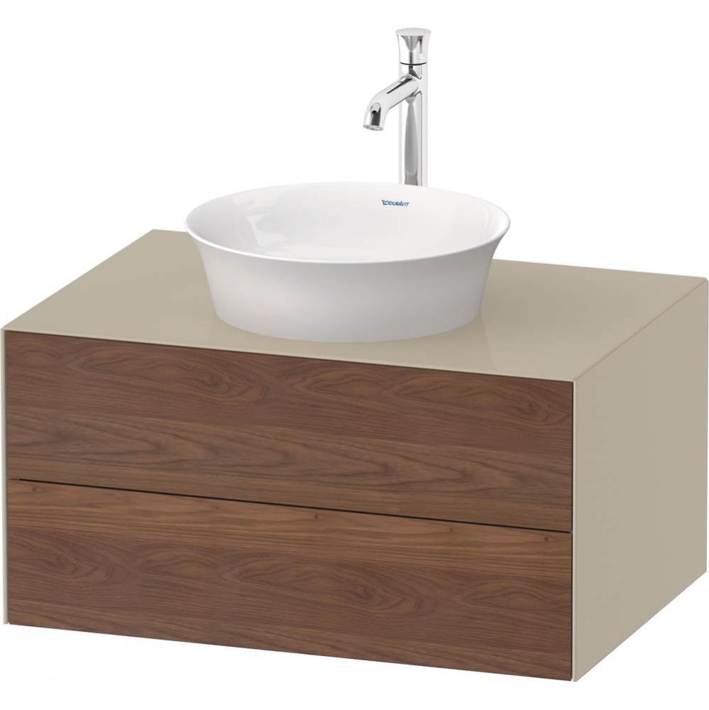 White Tulip Wall-Mounted Vanity Unit American Walnut Solid/Taupe High Gloss