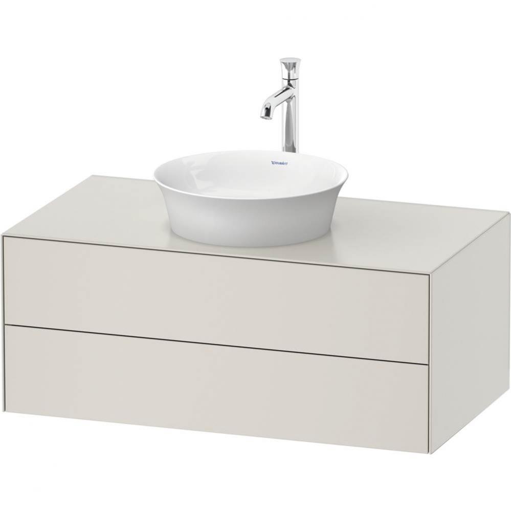 White Tulip Wall-Mounted Vanity Unit Nordic White Satin Matte