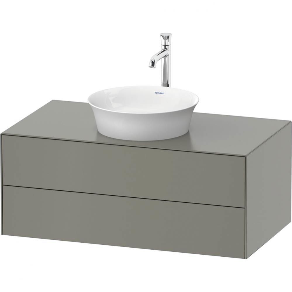 White Tulip Wall-Mounted Vanity Unit Stone Gray Satin Matte