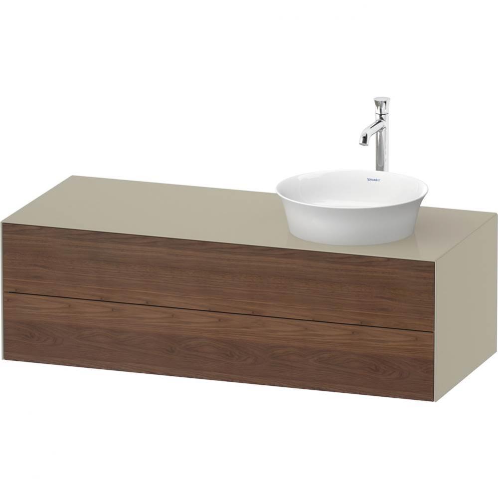 White Tulip Wall-Mounted Vanity Unit American Walnut