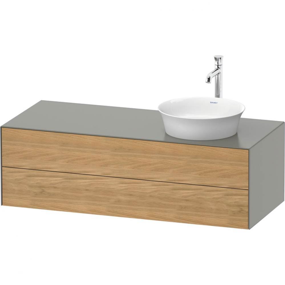 White Tulip Wall-Mounted Vanity Unit Natural Oak