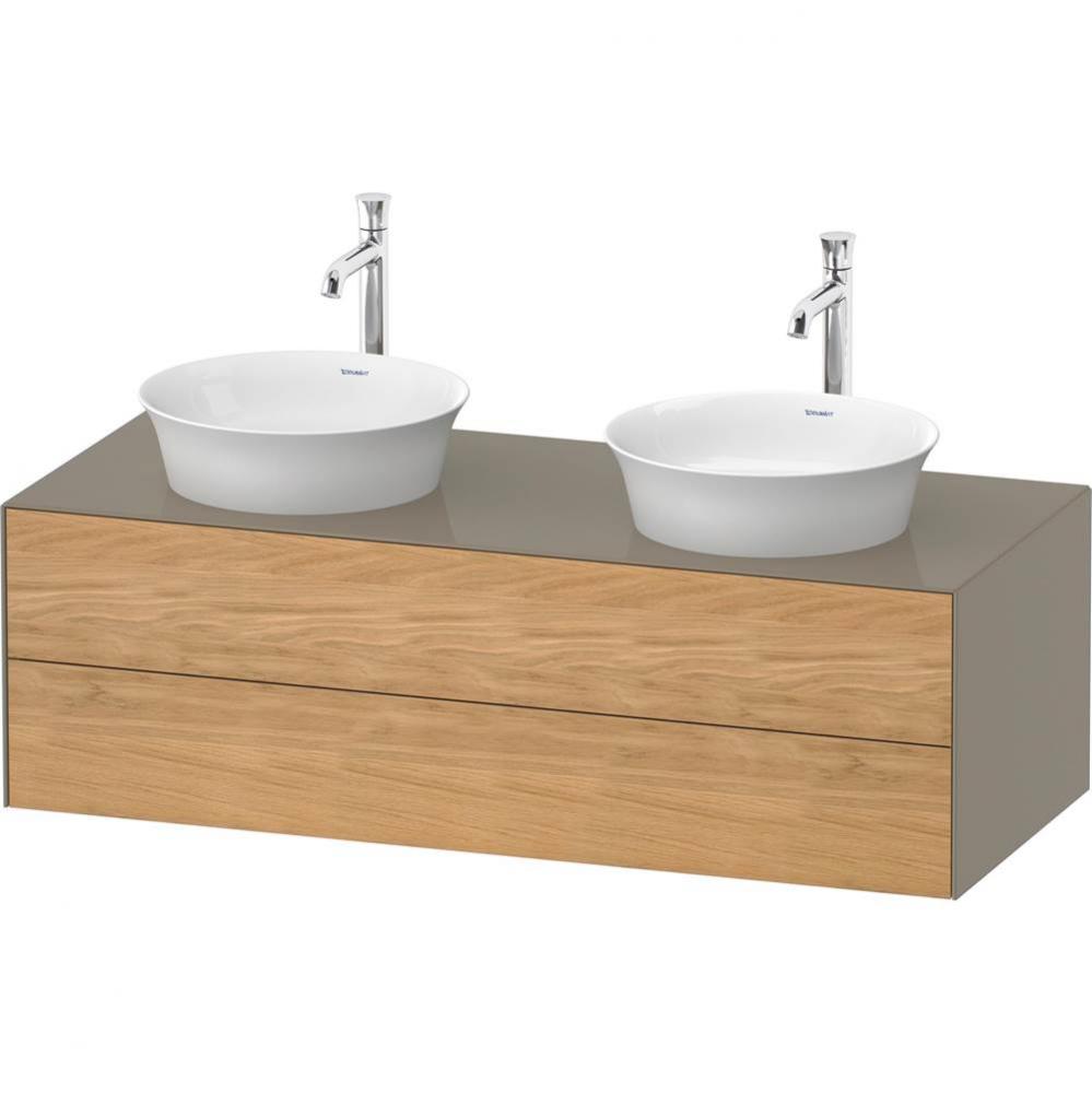 White Tulip Wall-Mounted Vanity Unit Natural Oak