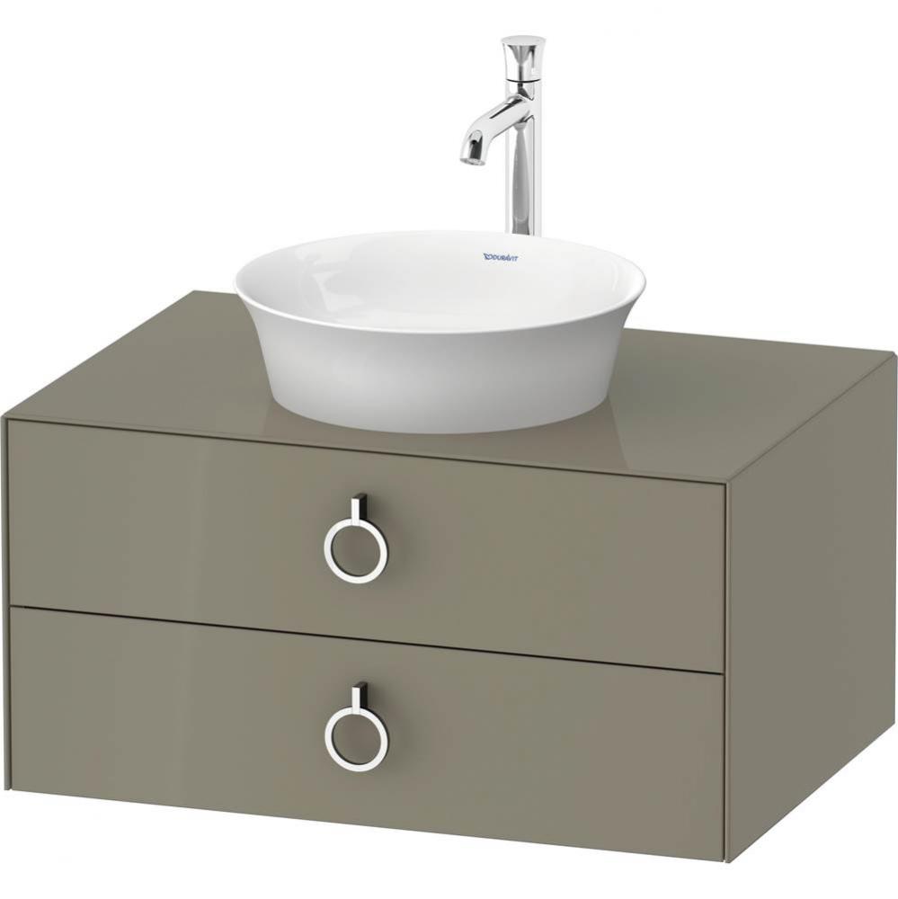 White Tulip Wall-Mounted Vanity Unit Stone Gray High Gloss