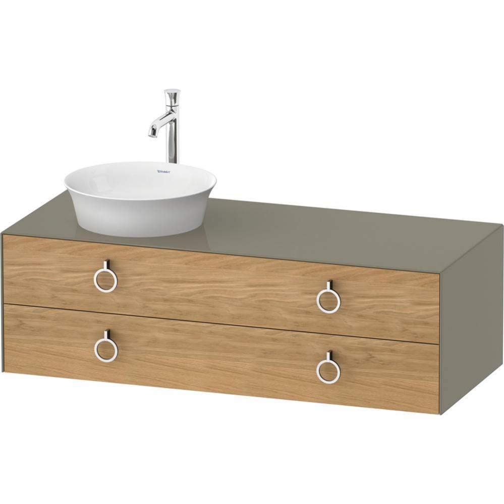 White Tulip Wall-Mounted Vanity Unit Natural Oak