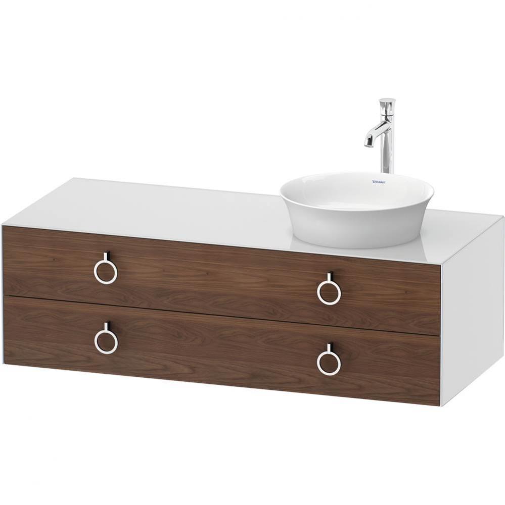 White Tulip Wall-Mounted Vanity Unit American Walnut