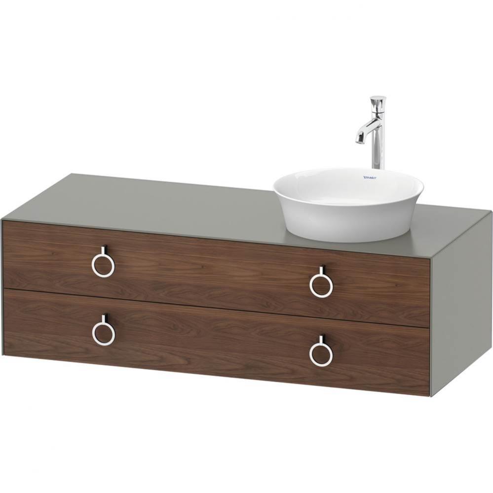 White Tulip Wall-Mounted Vanity Unit American Walnut