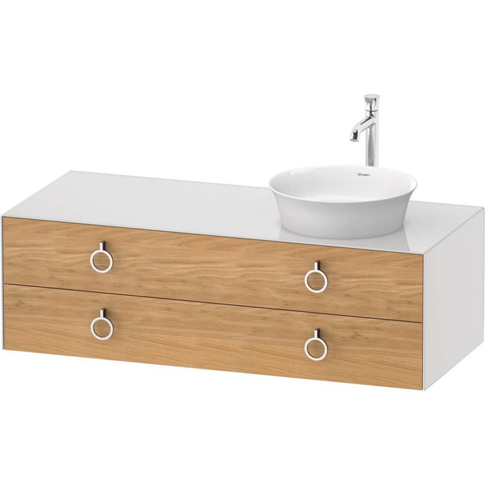 White Tulip Wall-Mounted Vanity Unit Natural Oak