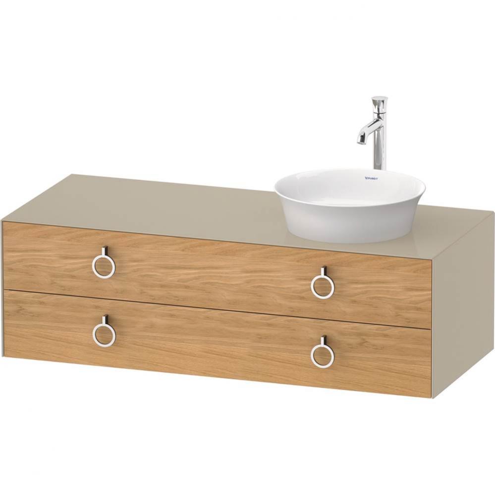 White Tulip Wall-Mounted Vanity Unit Natural Oak