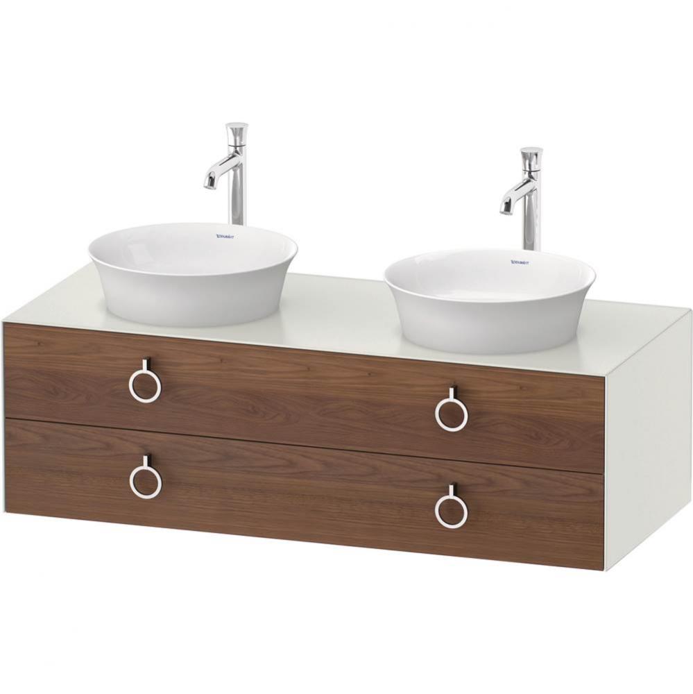 White Tulip Wall-Mounted Vanity Unit American Walnut