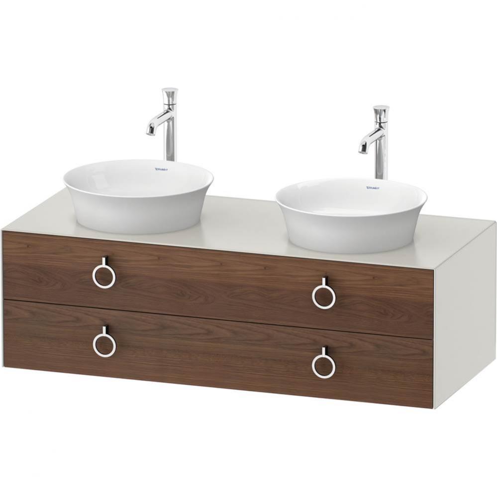 White Tulip Wall-Mounted Vanity Unit American Walnut