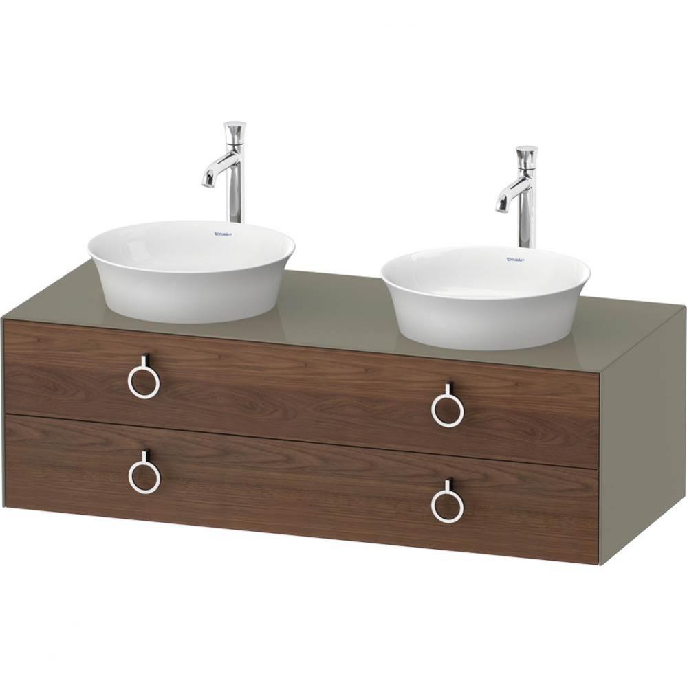 White Tulip Wall-Mounted Vanity Unit American Walnut