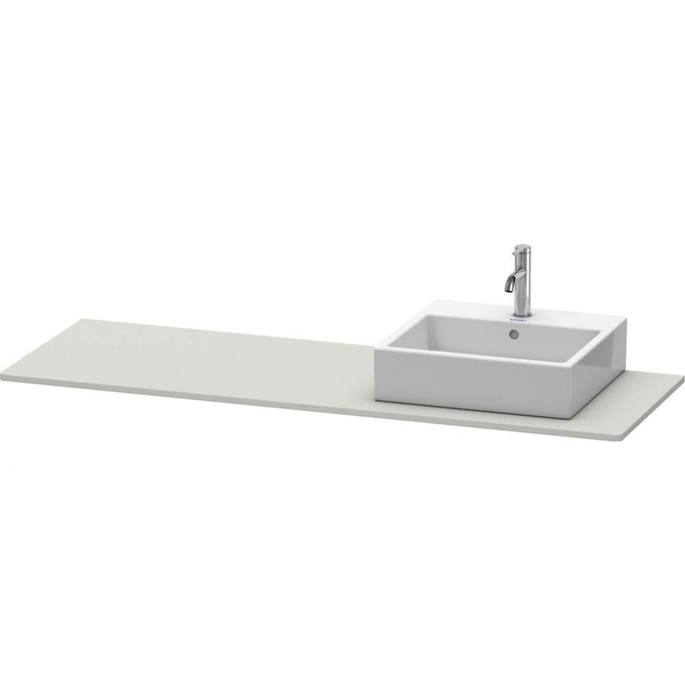 Duravit XSquare Console with One Sink Cut-Out Concrete Gray