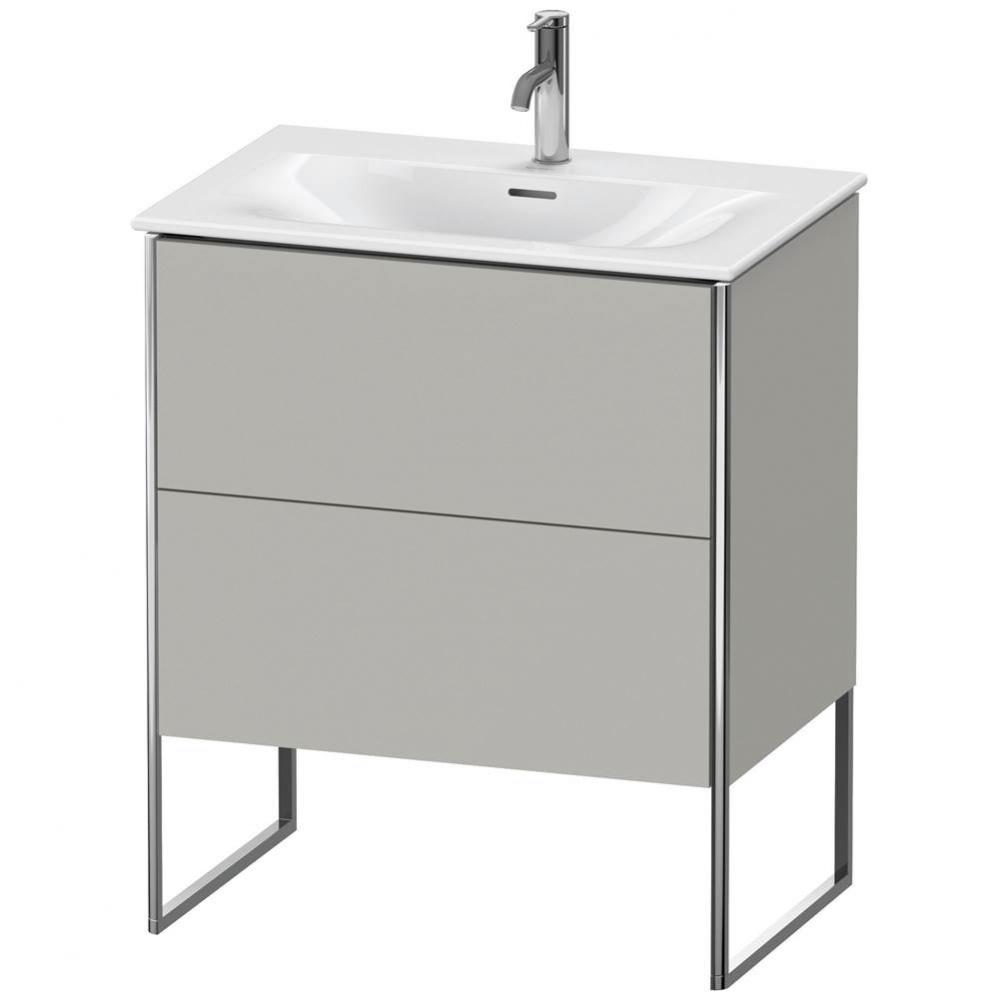 Duravit XSquare Two Drawer Floorstanding Vanity Unit Concrete Gray