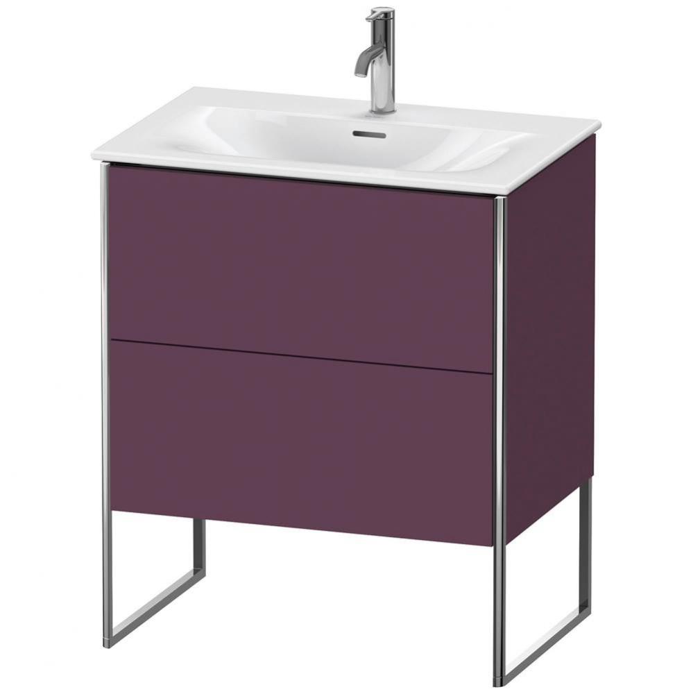 Duravit XSquare Two Drawer Floorstanding Vanity Unit Aubergine