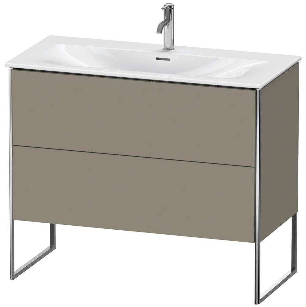 Duravit XSquare Two Drawer Floorstanding Vanity Unit Stone Gray