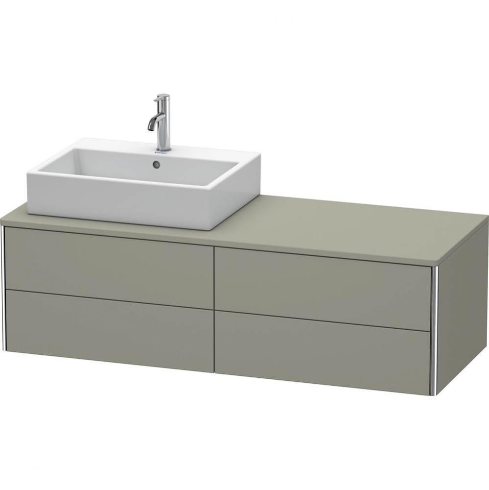 Duravit XSquare Four Drawer Vanity Unit For Console Stone Gray