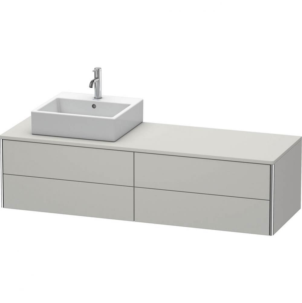 Duravit XSquare Four Drawer Vanity Unit For Console Concrete Gray