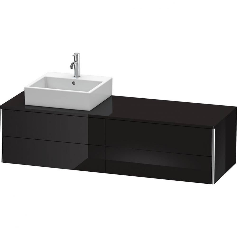 Duravit XSquare Four Drawer Vanity Unit For Console Black