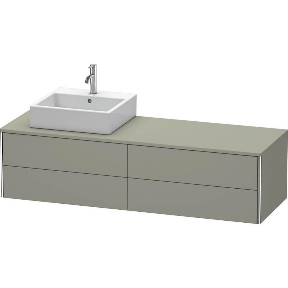 Duravit XSquare Four Drawer Vanity Unit For Console Stone Gray