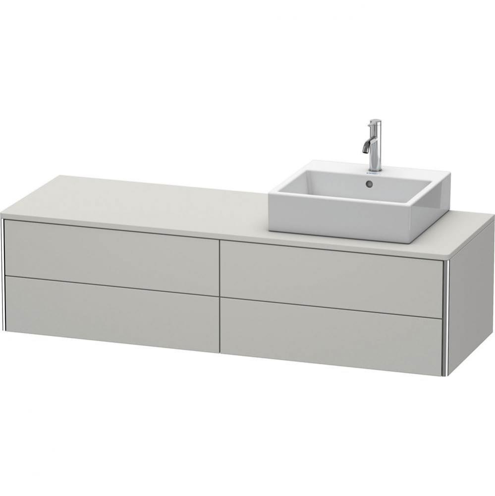 Duravit XSquare Four Drawer Vanity Unit For Console Concrete Gray