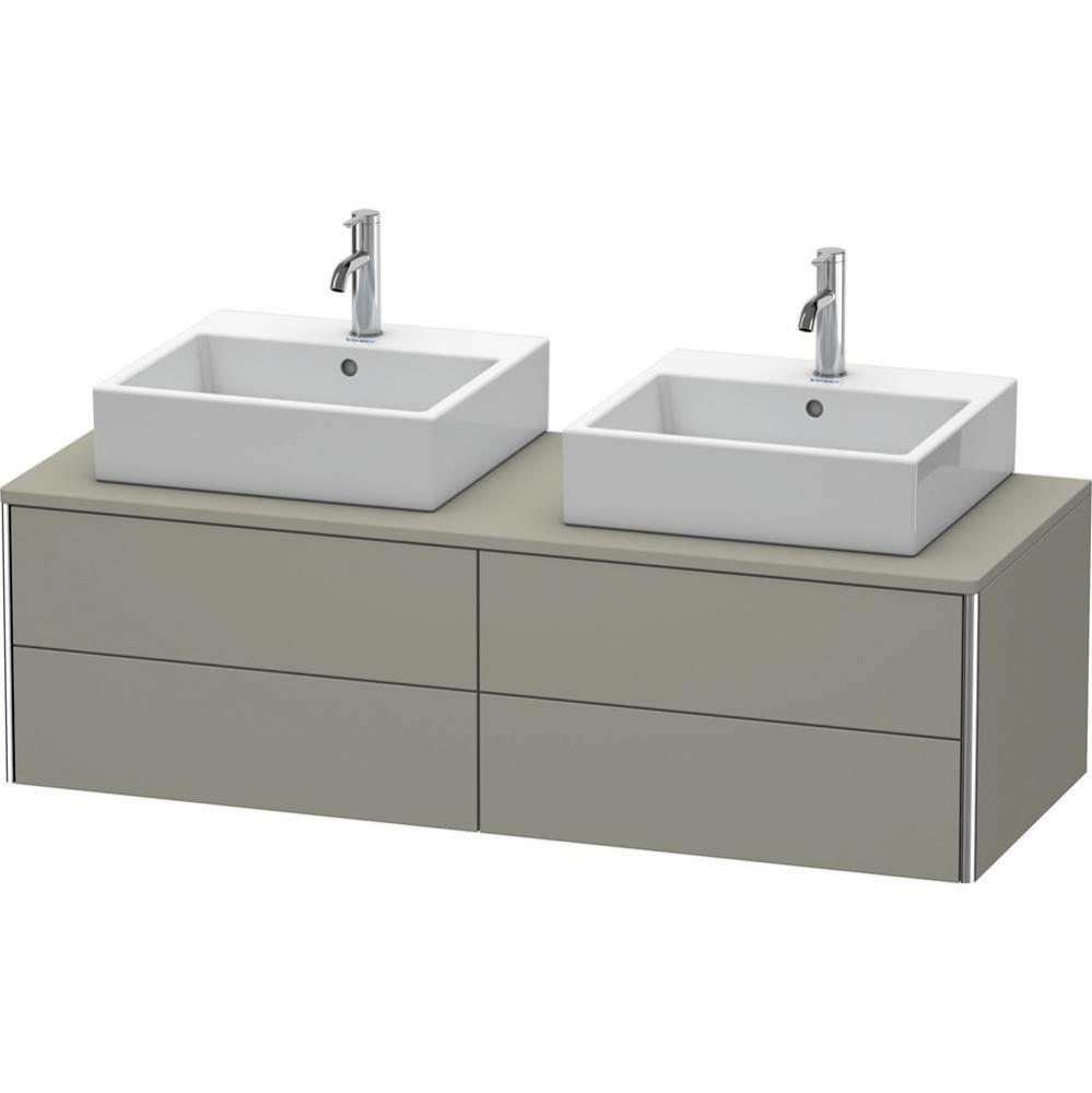 Duravit XSquare Four Drawer Vanity Unit For Console Stone Gray