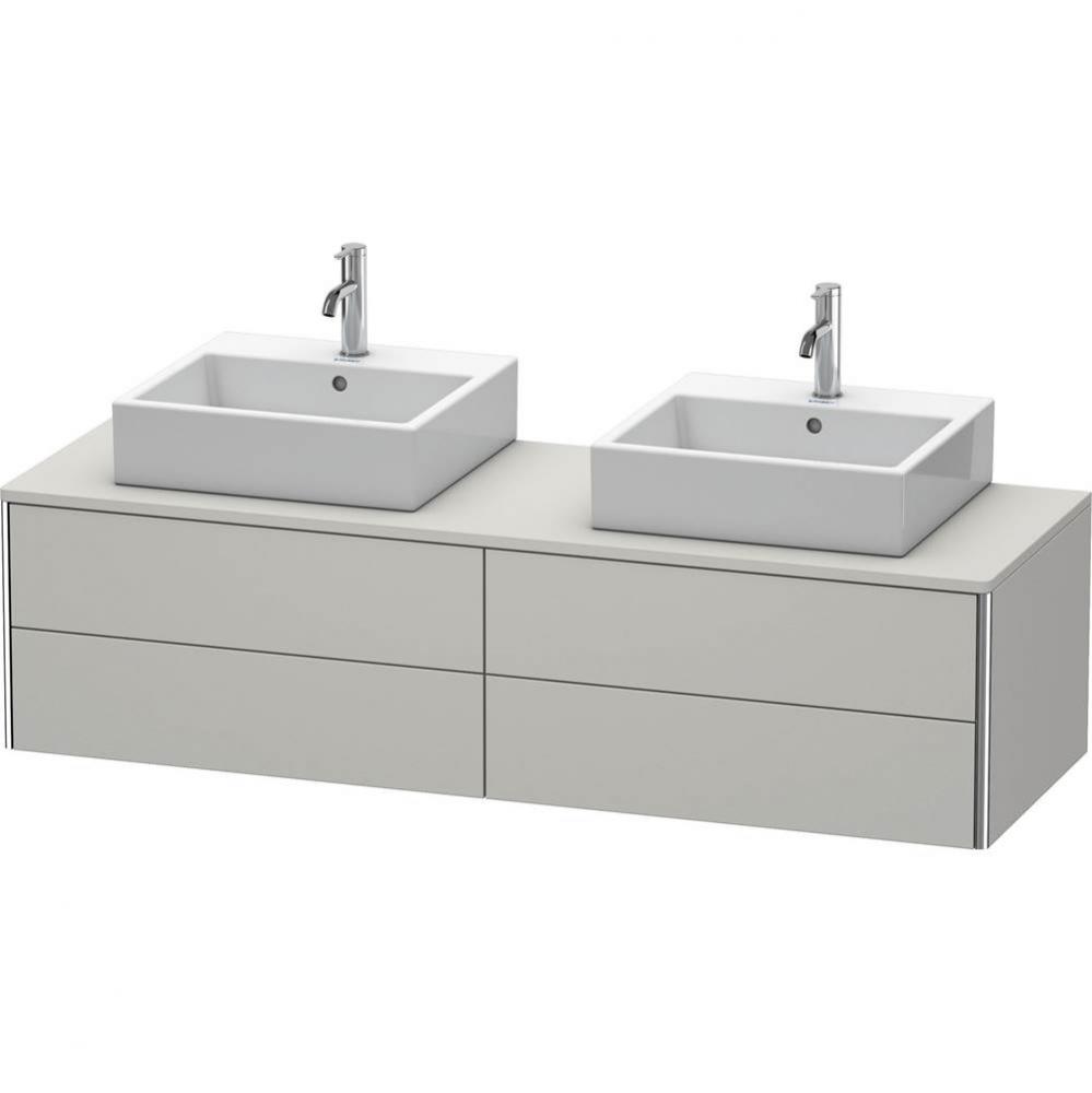 Duravit XSquare Four Drawer Vanity Unit For Console Concrete Gray