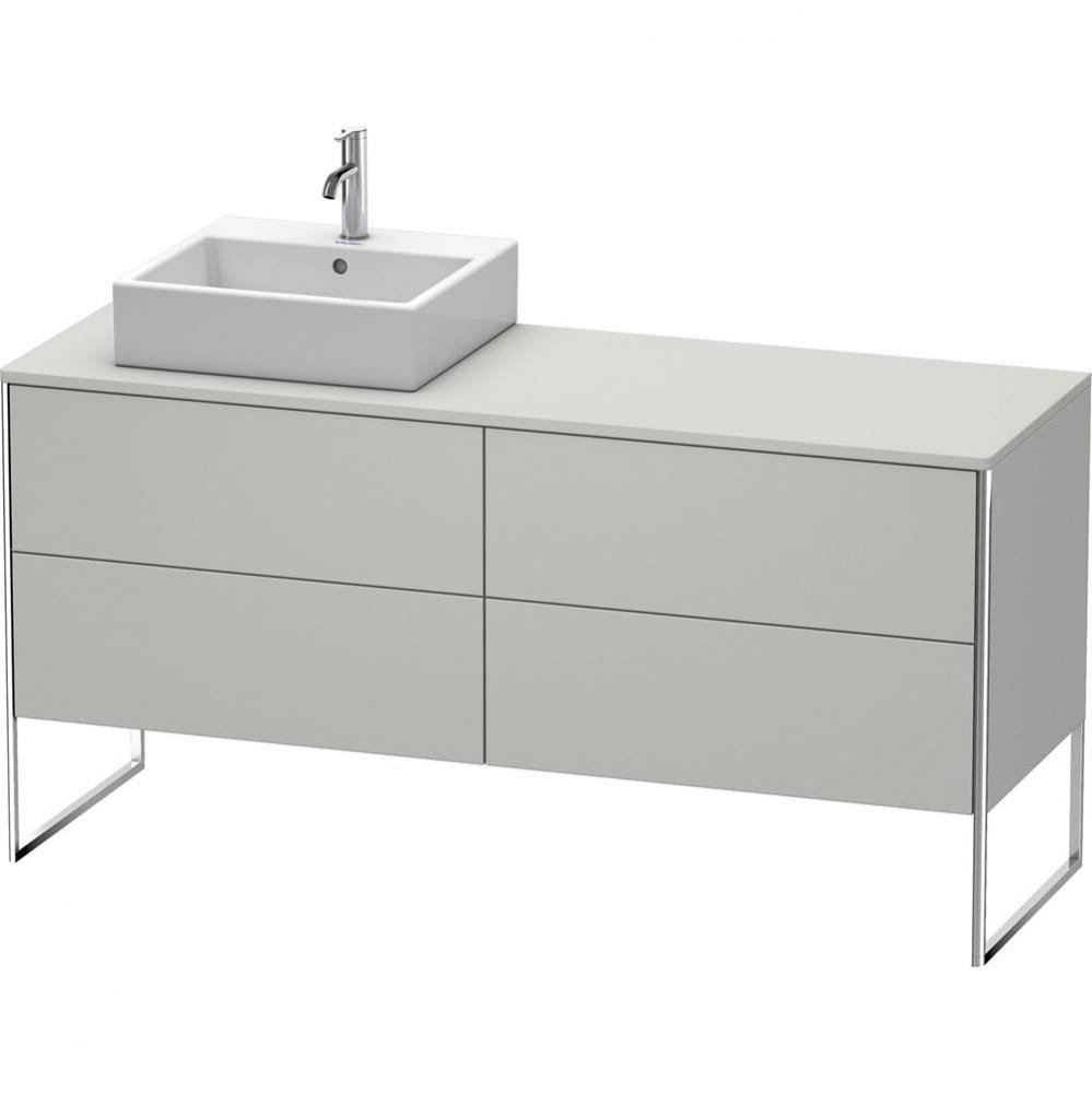 Duravit XSquare Four Drawer Vanity Unit For Console Concrete Gray