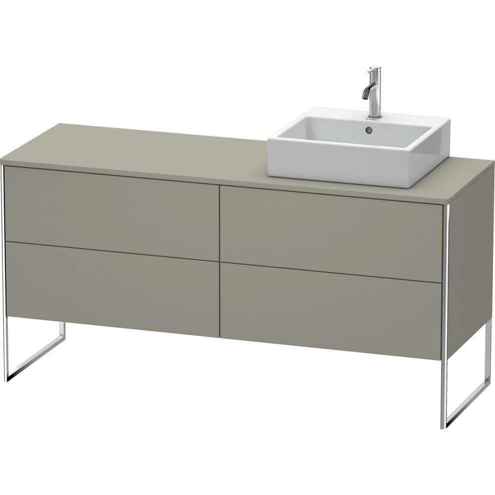 Duravit XSquare Four Drawer Vanity Unit For Console Stone Gray