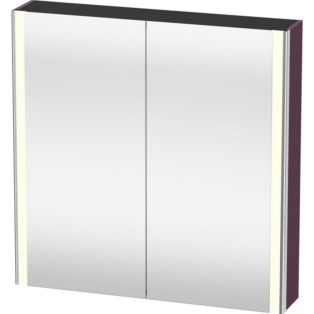 Duravit XSquare Mirror Cabinet with Lighting Aubergine