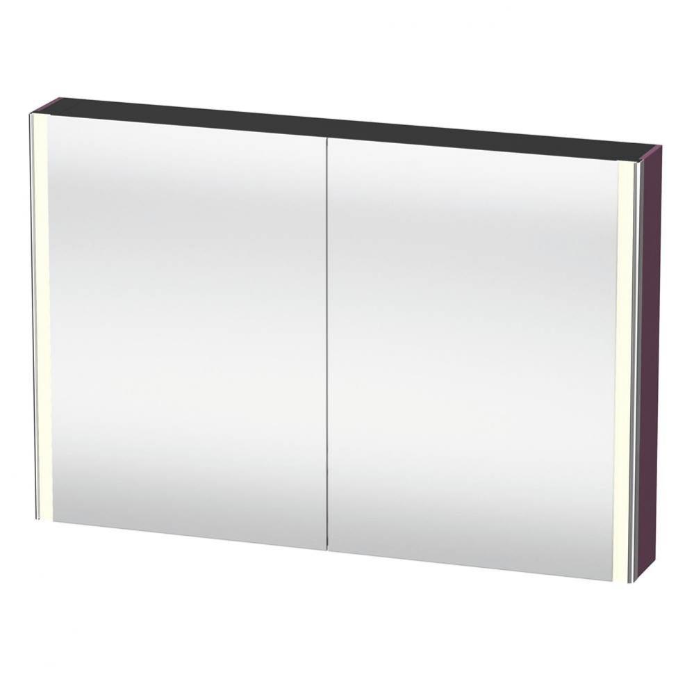 Duravit XSquare Mirror Cabinet with Lighting Aubergine