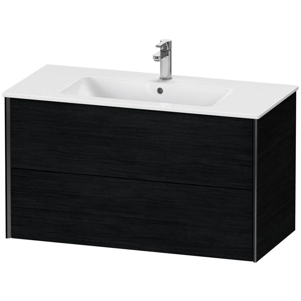 XViu Two Drawer Wall-Mount Vanity Unit Oak Black