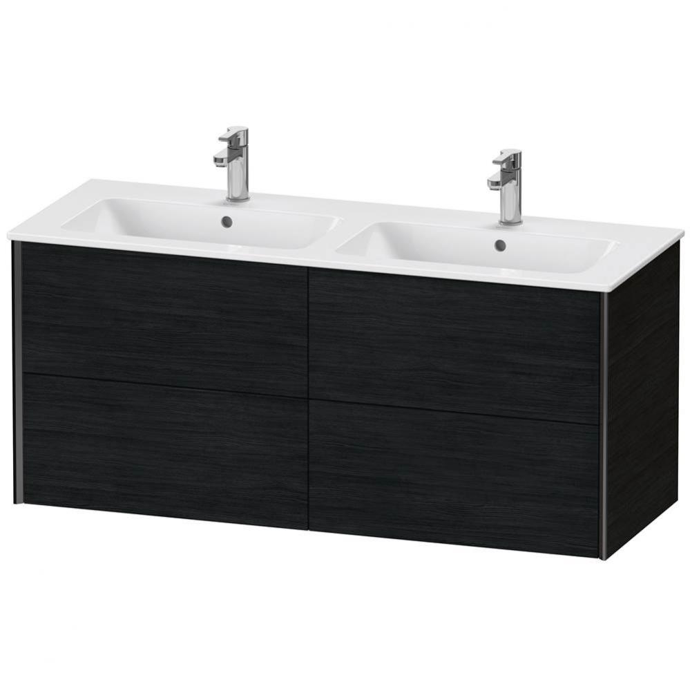 XViu Four Drawer Wall-Mount Vanity Unit Oak Black