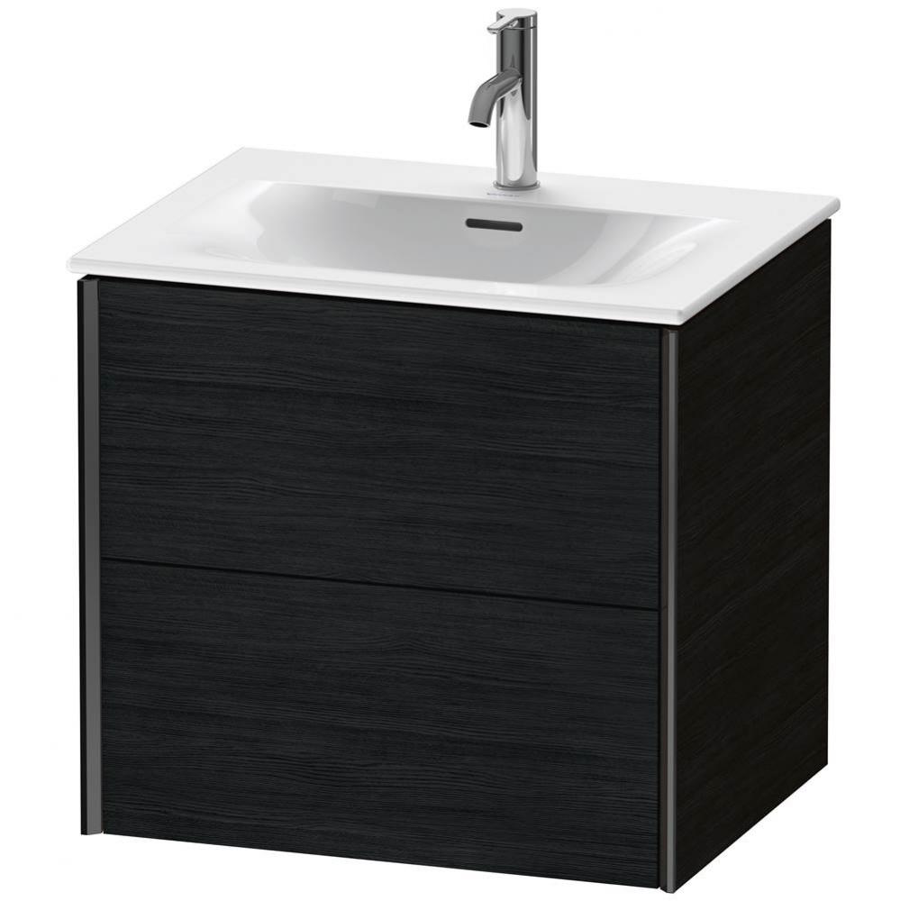 XViu Two Drawer Wall-Mount Vanity Unit Oak Black