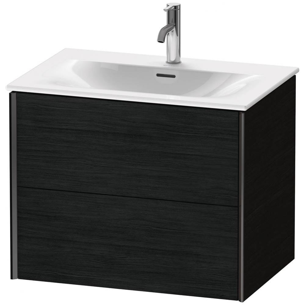 XViu Two Drawer Wall-Mount Vanity Unit Oak Black