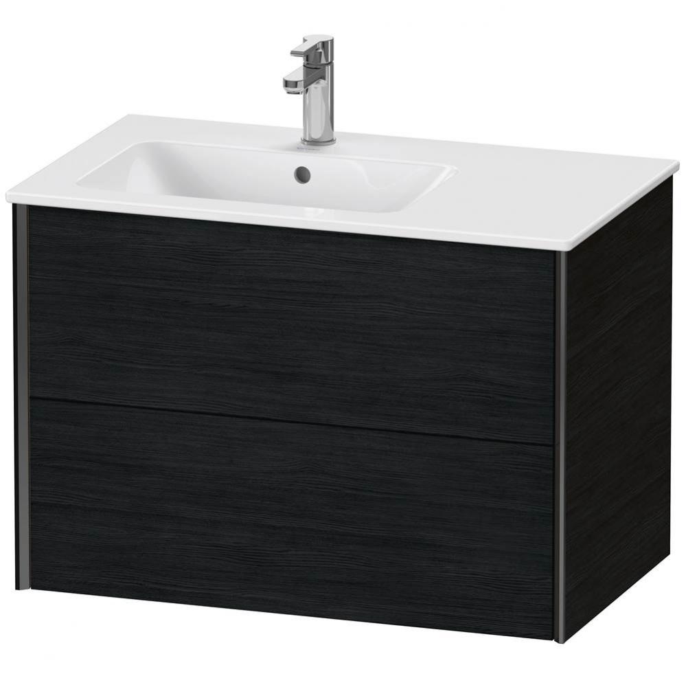 XViu Two Drawer Wall-Mount Vanity Unit Oak Black