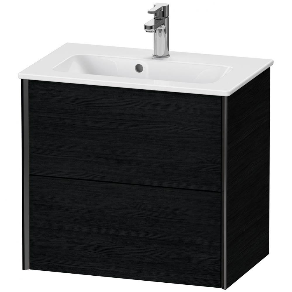 XViu Two Drawer Wall-Mount Vanity Unit Oak Black