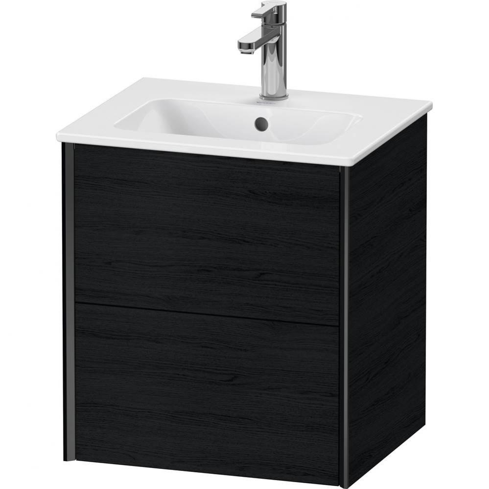 XViu Two Drawer Wall-Mount Vanity Unit Oak Black