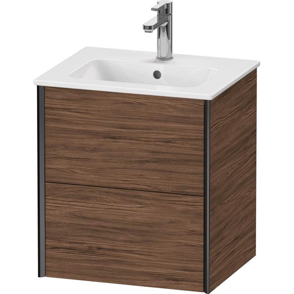 XViu Two Drawer Wall-Mount Vanity Unit Walnut Dark