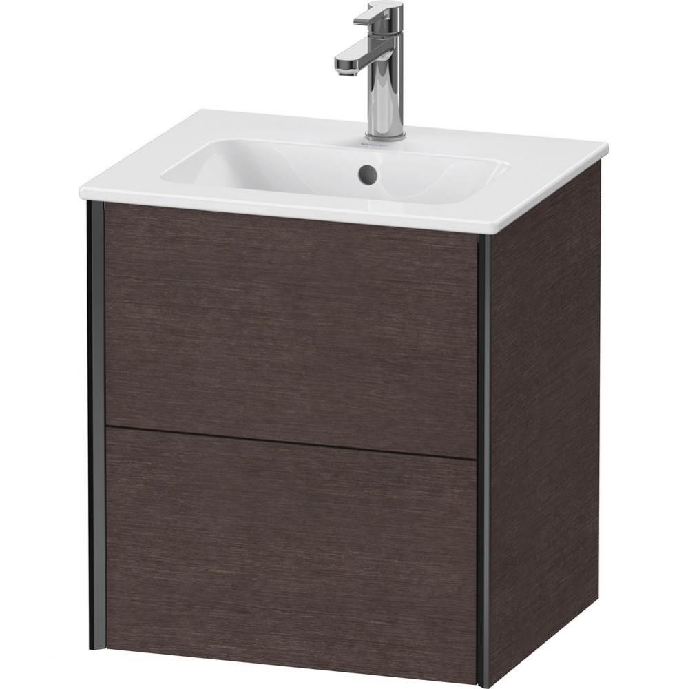 XViu Two Drawer Wall-Mount Vanity Unit Dark Brushed Oak