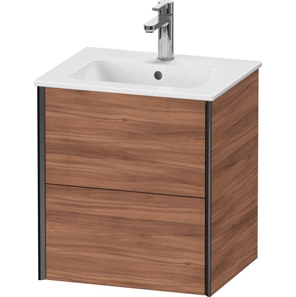 XViu Two Drawer Wall-Mount Vanity Unit Walnut