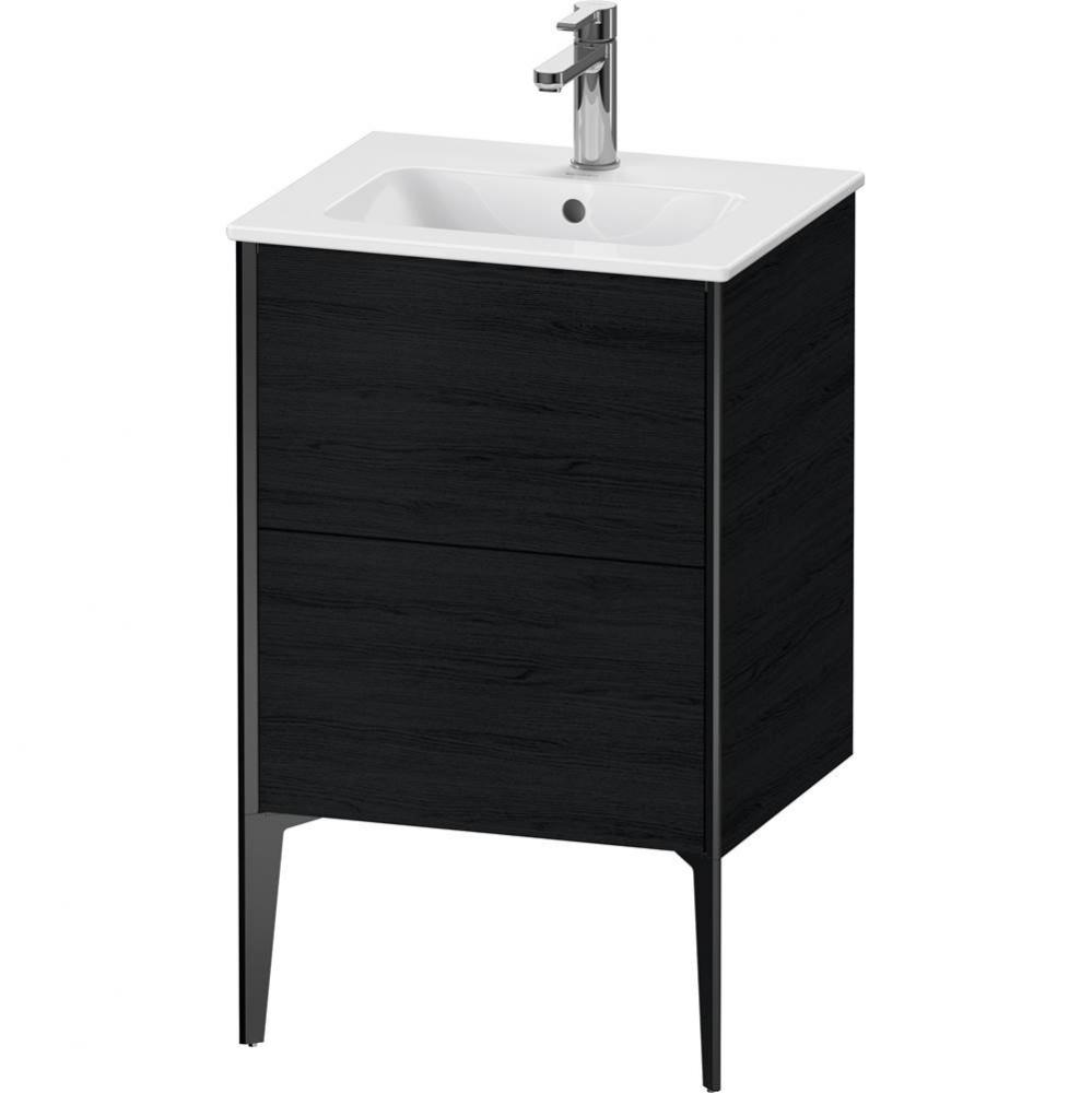 XViu Two Drawer Floorstanding Vanity Unit Oak Black