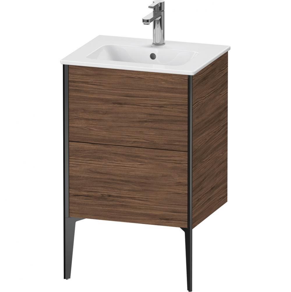 XViu Two Drawer Floorstanding Vanity Unit Walnut Dark