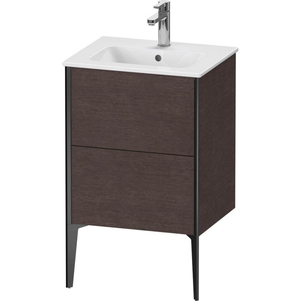 XViu Two Drawer Floorstanding Vanity Unit Dark Brushed Oak